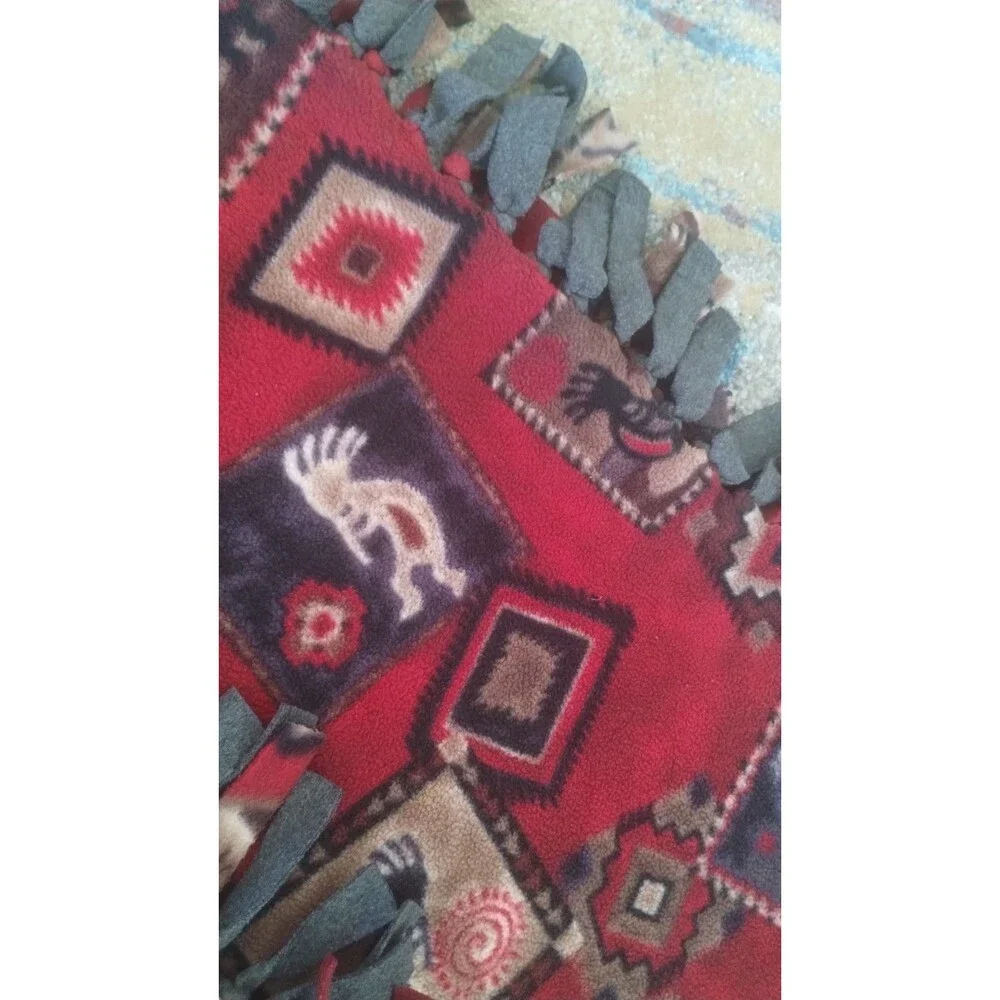 KOKOPELLI INDIAN HOPI MUSIC DANCE BLANKET THROW 82